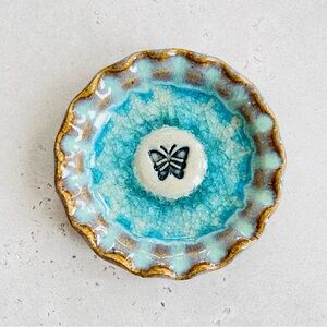 Down to Earth Pottery Small Butterfly Ceramic Trinket Dish Tray